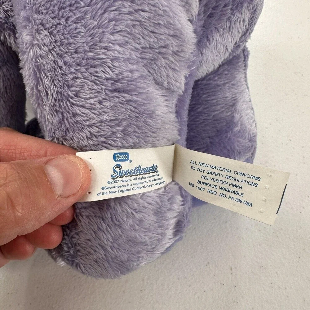 Necco‎ Sweethearts Plush Hippo Candy Bow Applause 12